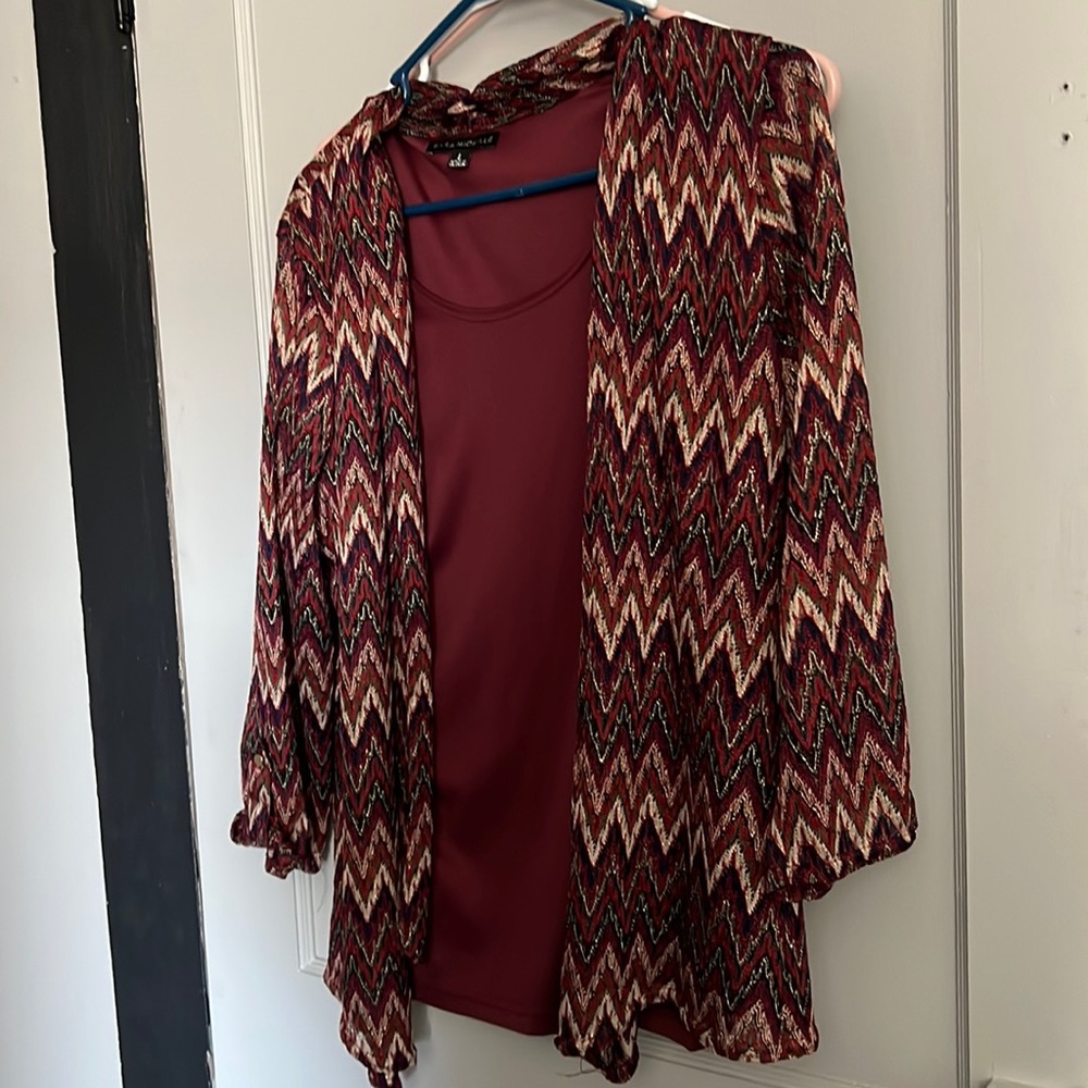 Sweater with connected cami underneath